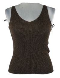 Dámský hnědý třpytivý úpletový top JDY 