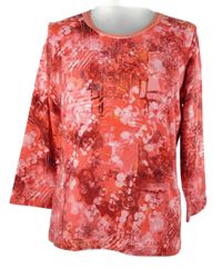 Dámske ružovo-tmavoružové vzorované tričko Rabe