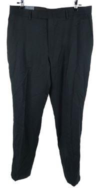 Nové - Pánske tmavomodré spoločenské nohavice s pukmi Charles Tyrwhitt vel. 36