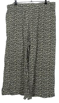 Dámske hnedo-béžové vzorované culottes nohavice H&M