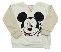 Bielo-béžová mikina s Mickey Mousem Disney