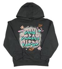 Tmavosivá mikina s nápisom a kapucňou zn. Primark