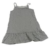 Čierno-biele pruhované bavlnené šaty H&M