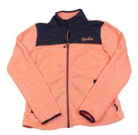 Tmavomodro-neonově oranžová sportovní propínací mikina s nápisem Firefly