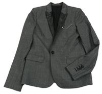 Šedo-černé kostkované slavnostní sako