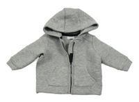 Světlešedá thermo propínací mikina s kapucí F&F