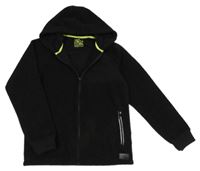 Černá huňatá propínací mikina s kapucí Matalan