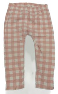 Ružovo-biele kockované baggy legíny George
