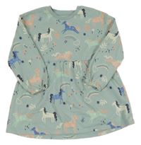 Mintové teplákové šaty s jednorožcami George