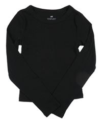 Čierne rebrované tričko H&M