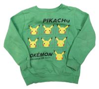 Zelená mikina s Pikachu Nintendo