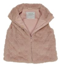 Ružová kožušinová podšitá vesta Primark
