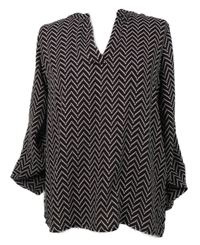 Dámska čierno-červeno-biela vzorovaná blúzková á tunika Amisu