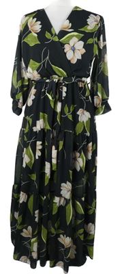 Dámské černé šaty s květy Kurt Muller