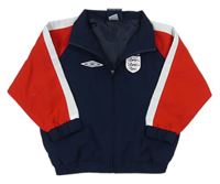 Tmavomodro-bílo-červená šusťáková fotbalová bunda - England Umbro