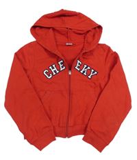 Červená prepínaci crop mikina s nápisom a kapucňou New Look