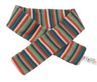 Sivo-zeleno-červená pruhovaná fleecová šál Mothercare