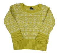 Zeleno-bílý vzorovaný svetr GAP