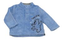 Modrá chlpatá mikina s medvěďom C&A