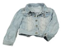 Světemodrá rifľová crop bunda Mothercare