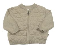 Béžový prošívaný propínací svetr Zara