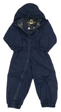 Tmavomodrá šusťáková funkční kombinéza s kapucí Trespass