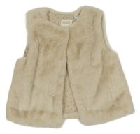 Béžová kožušinová podšitá vesta