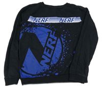 Čierno-modrá mikina s nápisy - Nerf