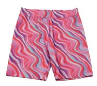 Neonově růžovo-fialovo-mátové vzorované sportovní kraťasy Matalan