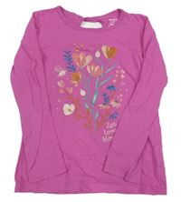 Ružové tričko s kvietkami Carter's