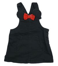 Čierne rifľové šaty s mašlí - Minnie a vreckom H&M