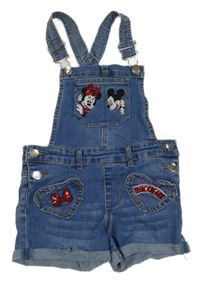 Modré riflové laclové kraťasy s Minnie Disney