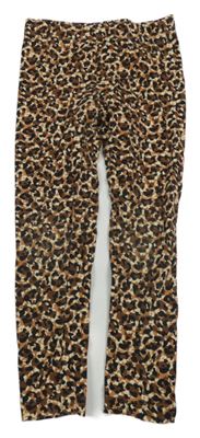 Smetanovo-hnedo-čierne leopardí legíny