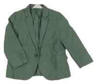 Khaki melírované lněné sako H&M