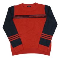 Červeno-tmavomodrý sveter Pierre Cardin