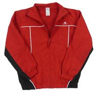 Červeno-čierna šušťáková športová bunda Domyos
