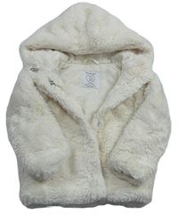 Smotanová kožušinová zateplená bunda s kapucňou Primark