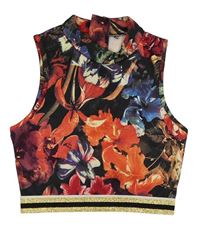 Čierno-farebný kvetovaný crop top Matalan