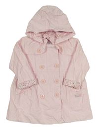 Světlerůžová plátěná podzimní parka s kapucí Dizzy Daisy