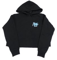 Čierna crop mikina s motýlom a kapucňou New Look