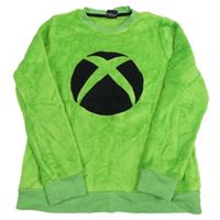 Zelená chlupatá mikina X-box