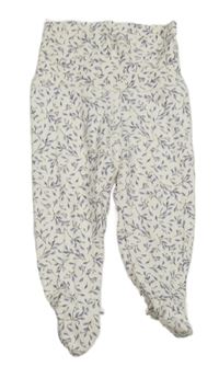 Bílé kytičkované polodupky H&M