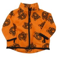 Oranžovo-čierna fleecová prepínaci mikina s tigrami Dunnes