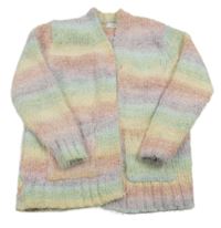 Farebný pruhovaný žinylkový cardigan Next