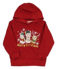 Červená mikina s vánočním motívom Lupilu