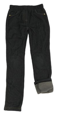 Tmavošedé zateplené tregíny riflového vzhledu