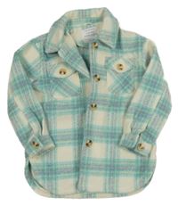 Bielo-modro-ružová kockovaná košeľová bunda Primark