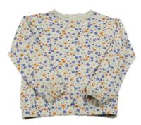 Smotanová mikina s kvietkami Hema