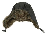 Šedá šusťáková zimní beranice s kožíškem Zara