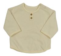 Smetanové vzorované triko s knoflíčky 